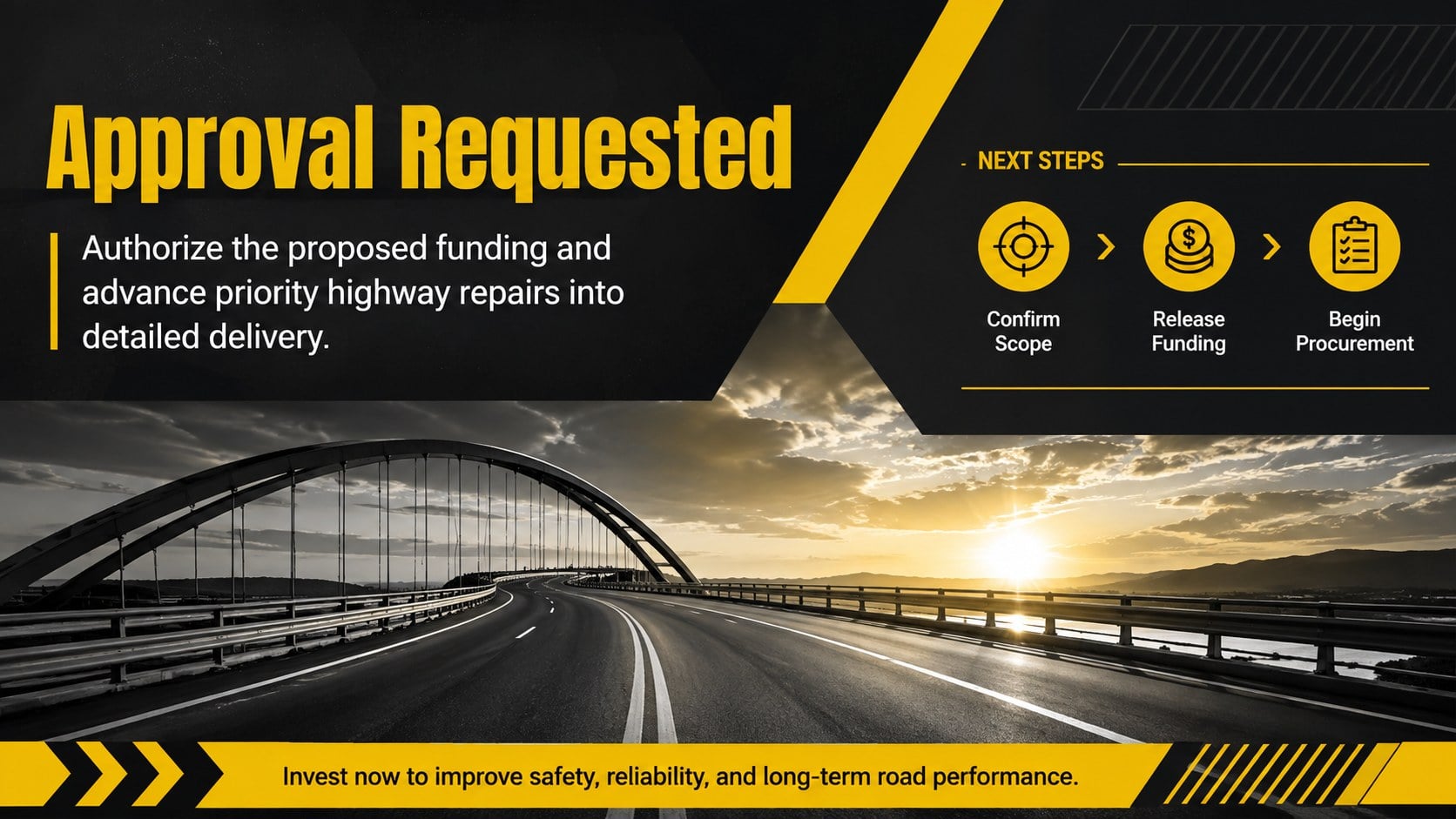 Highway Repair Funding Proposal Deck presentation template, slide 15