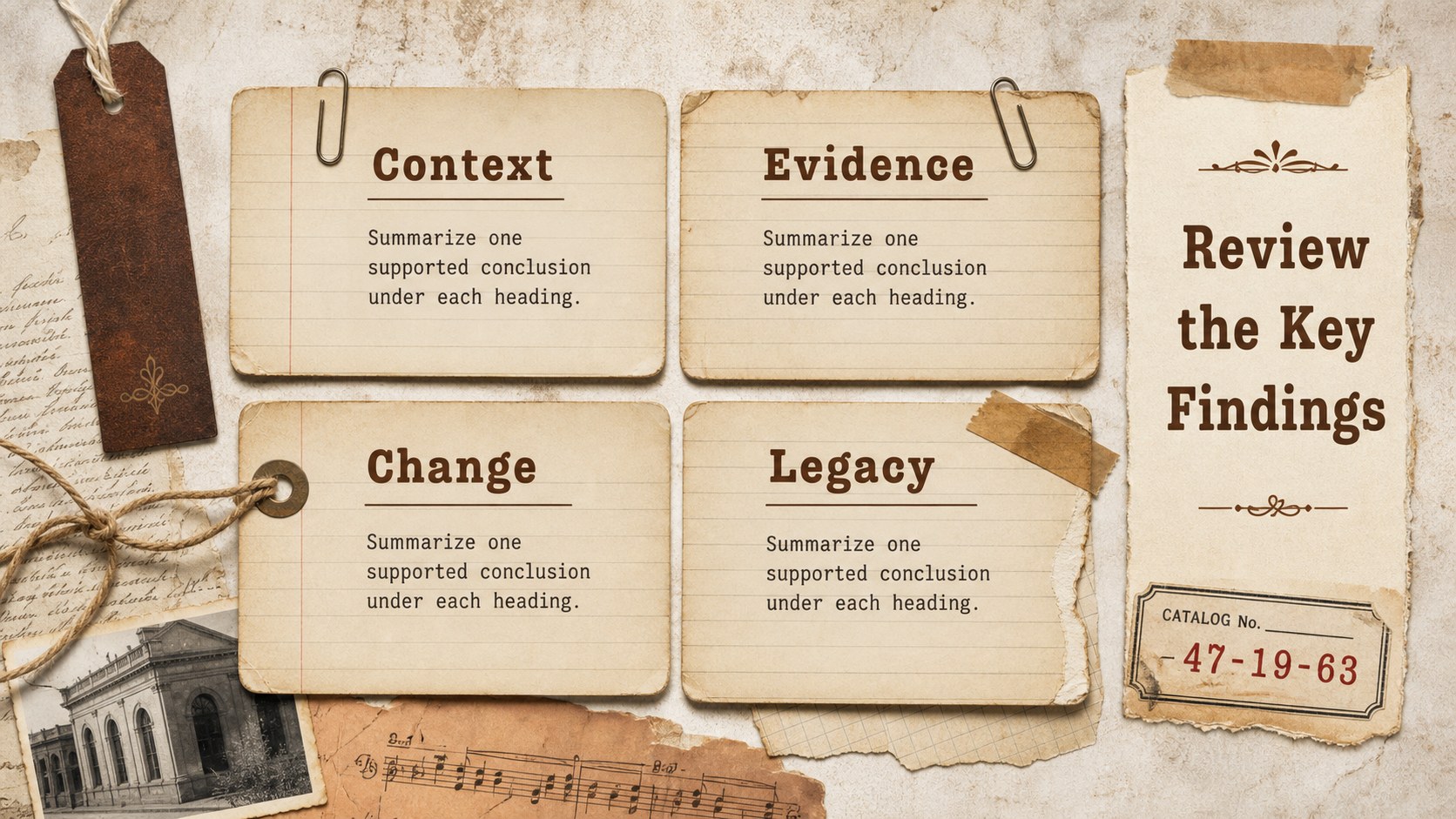 Modelo de apresentação Slides Históricos em Estilo Arquivo, slide 14