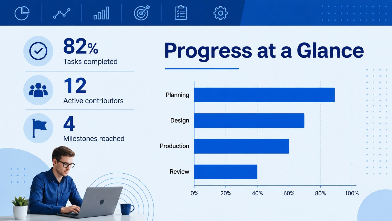 Icon Grid Teamwork Theme presentation template, slide 10