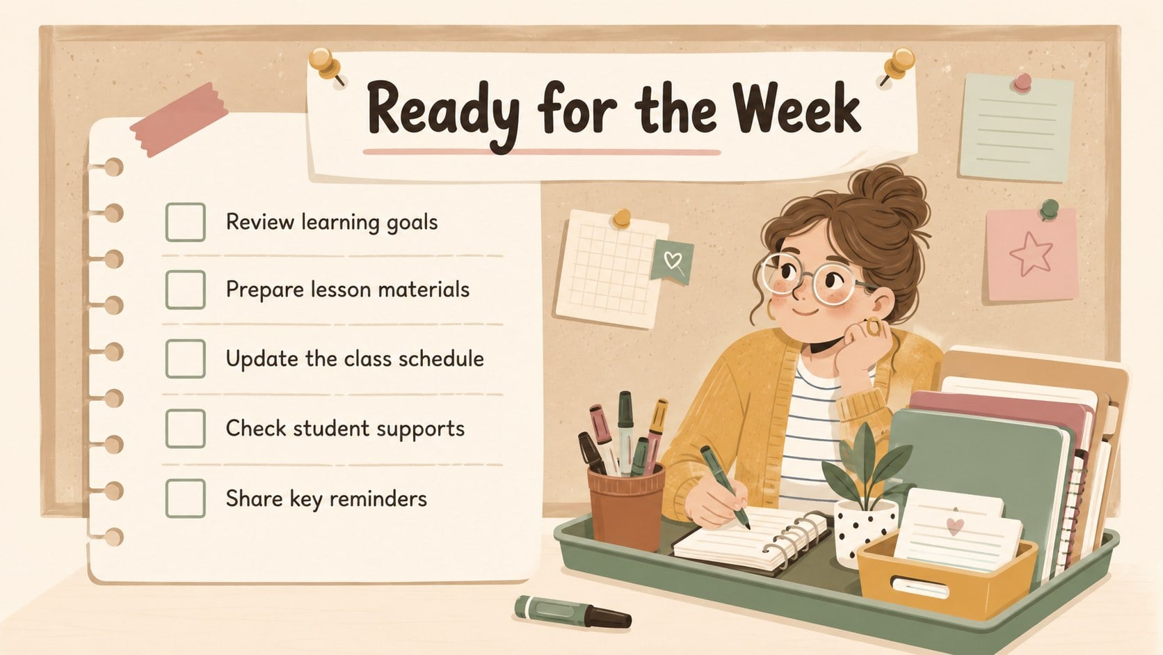 Illustrated Classroom Planning Binder presentation template, slide 13