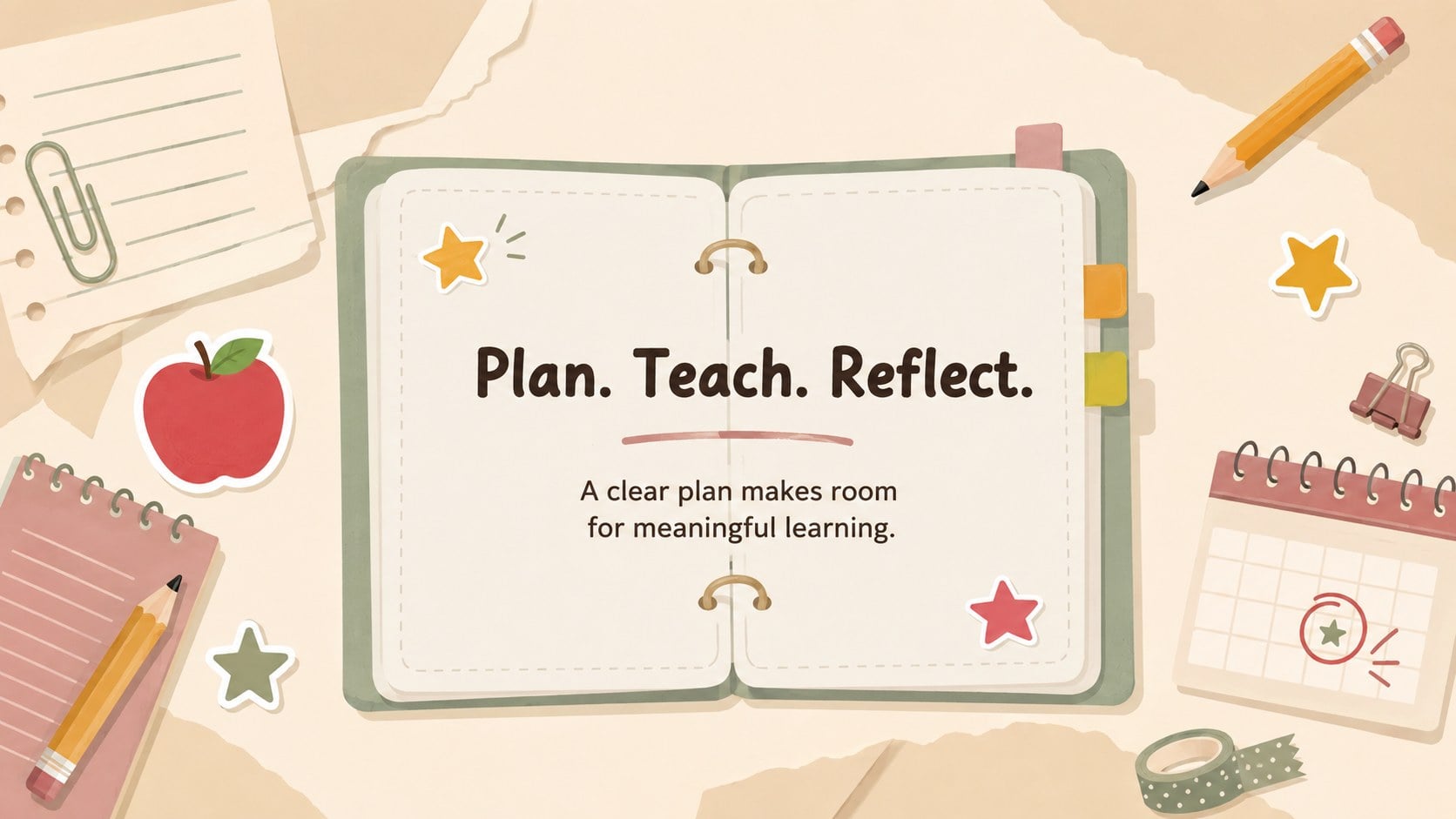 Illustrated Classroom Planning Binder presentation template, slide 15