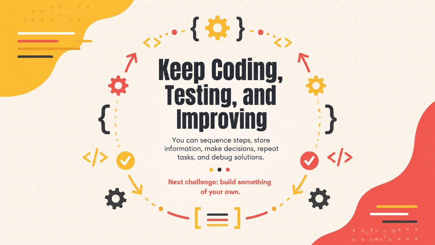Illustrated Coding Classroom Theme presentation template, slide 15