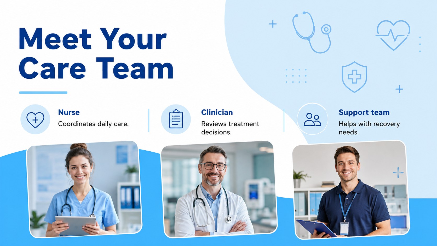 Illustrated Patient Care Communication Deck presentation template, slide 10