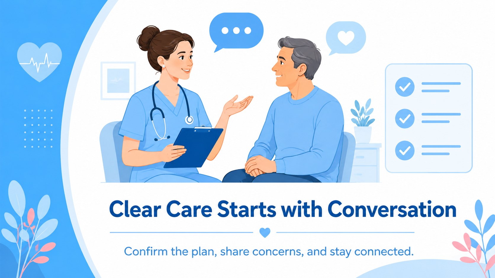 Illustrated Patient Care Communication Deck presentation template, slide 15