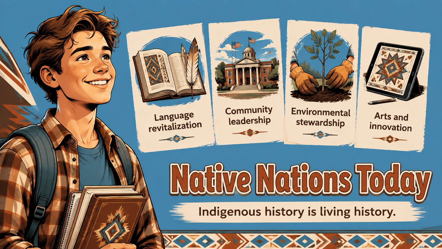 Indigenous Cultures History Classroom Deck presentation template, slide 12
