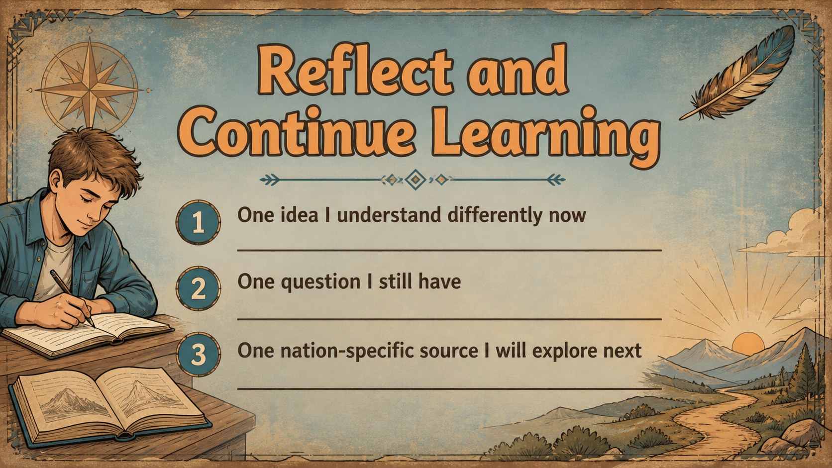 Indigenous Cultures History Classroom Deck presentation template, slide 15