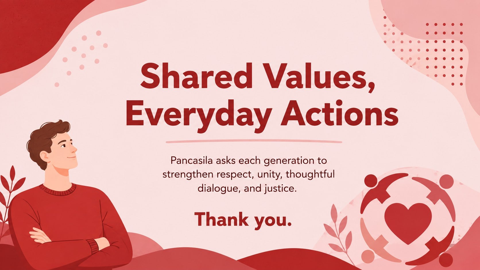 Indonesian Civic Values Celebration Deck presentation template, slide 15