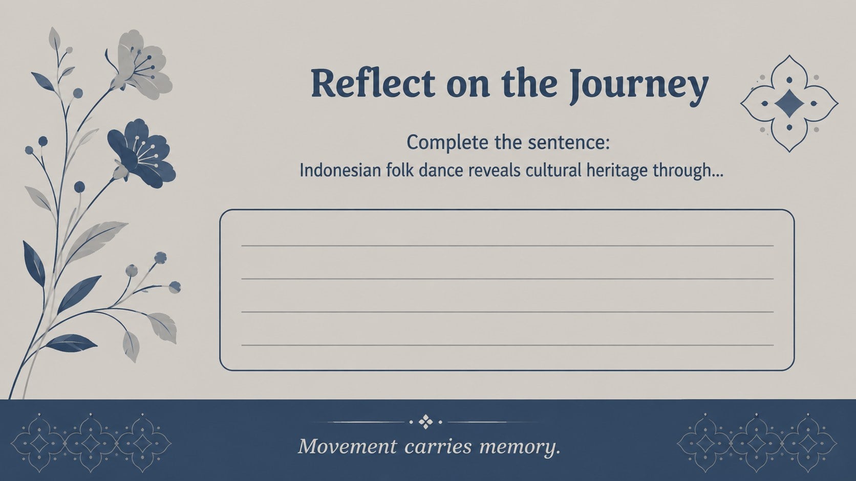Indonesian Folk Dance Heritage Lesson Deck presentation template, slide 15
