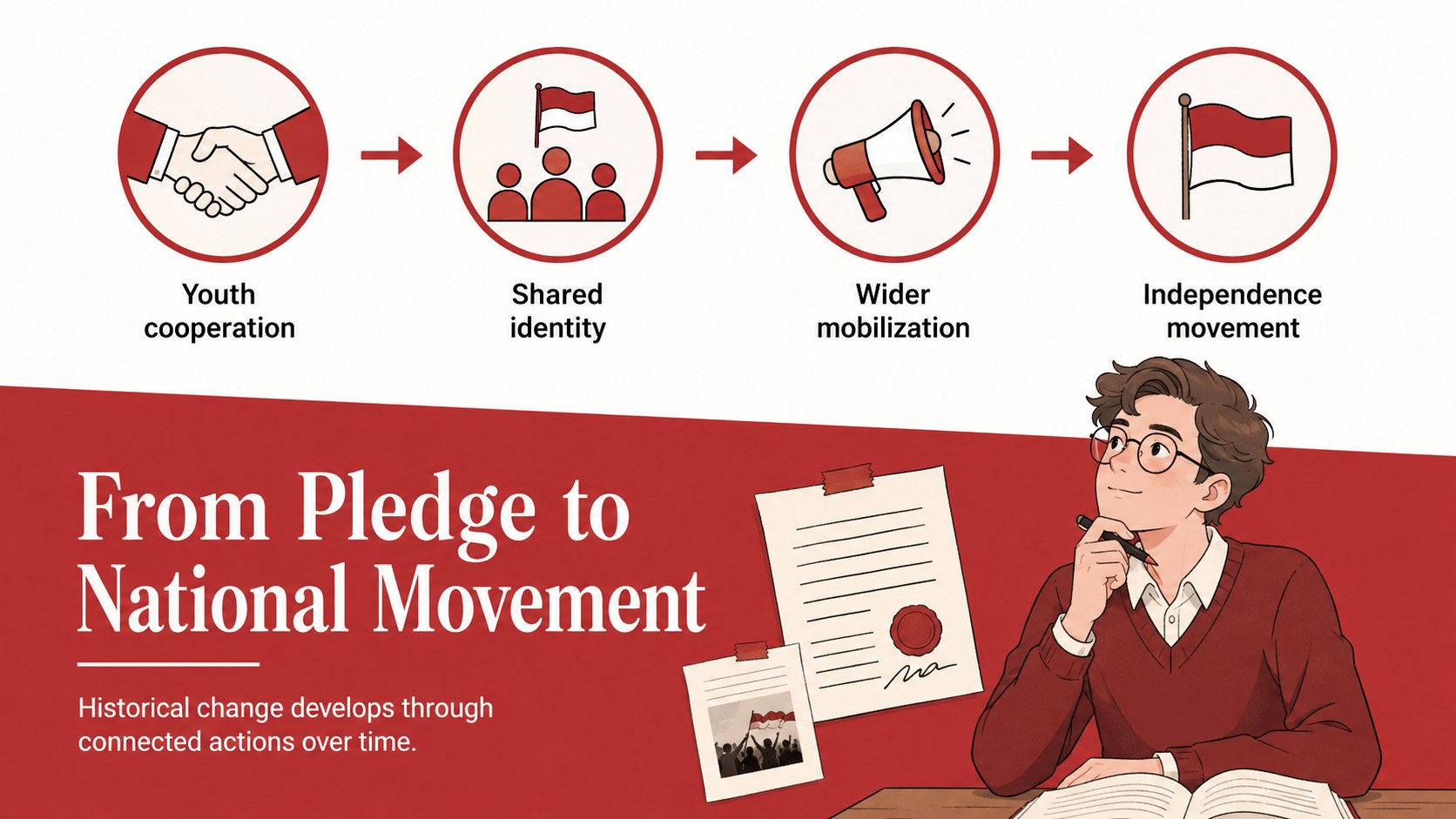 Indonesian Youth Pledge Classroom Deck presentation template, slide 13