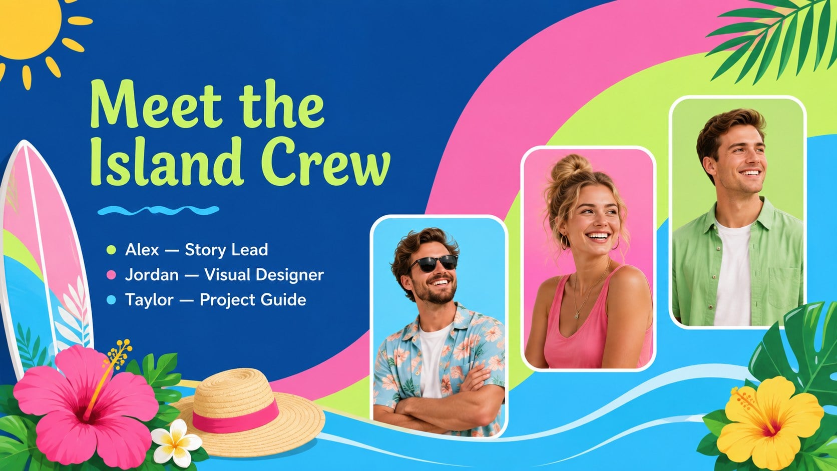 Island Sunshine Tropical Slides Deck presentation template, slide 12