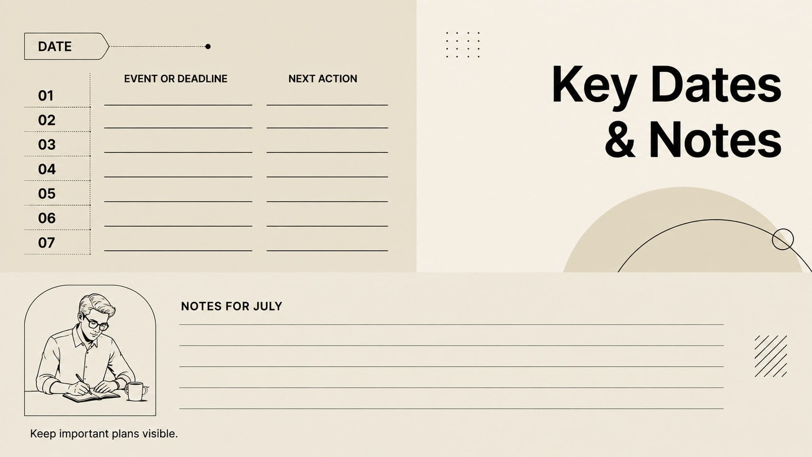 Modelo de apresentação Planner Minimalista de Julho de 2027, slide 4