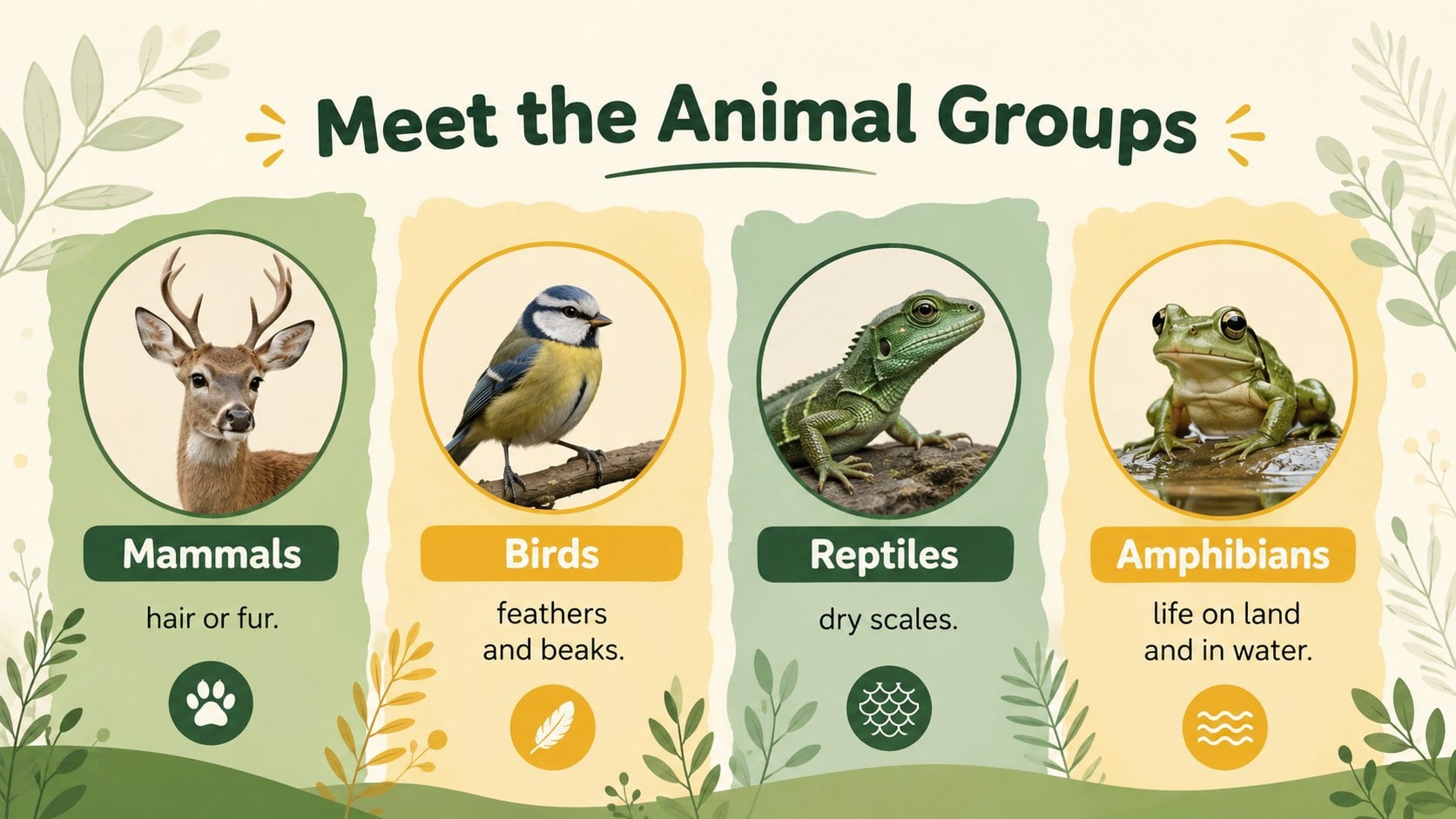 Modelo de apresentação Aula de Biologia com Animais da Floresta, slide 3