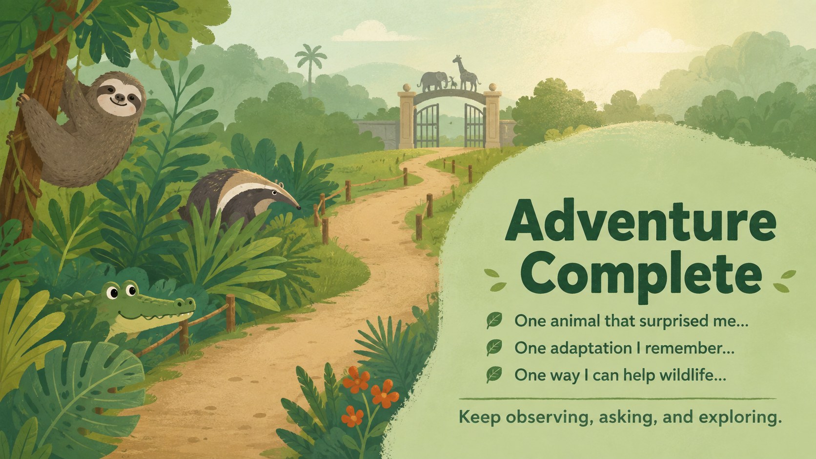 Jungle Zoo Adventure Lesson Deck presentation template, slide 15