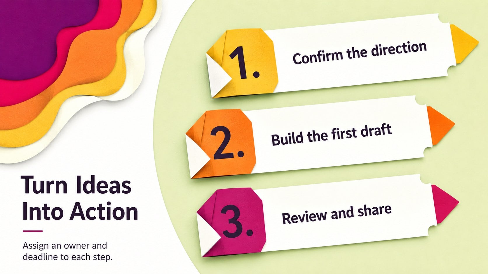Layered Paper Rainbow Presentation Theme presentation template, slide 14