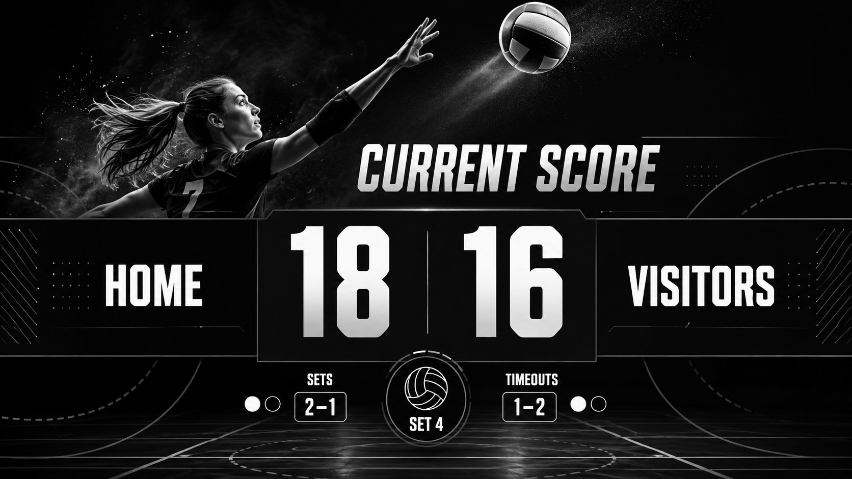 Modelo de apresentação Placar ao Vivo de Vôlei, slide 2