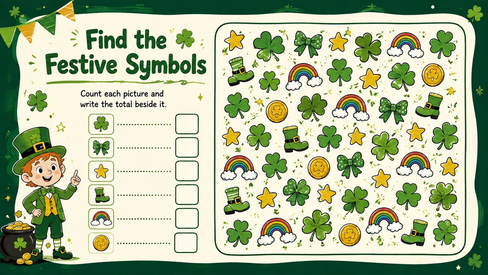 Lucky Shamrock Art Activity Pack presentation template, slide 10