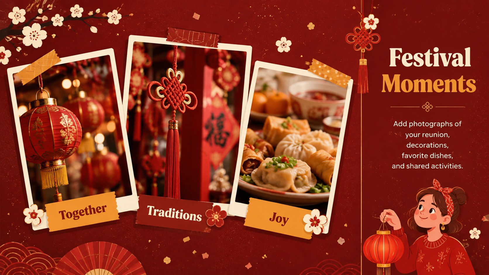 Lunar Snake Festival Presentation Theme presentation template, slide 11