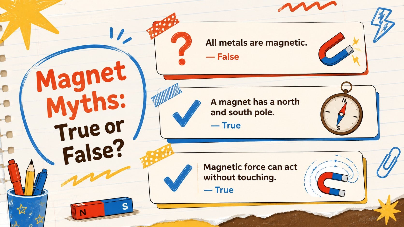 Magnetic Forces Doodle Lesson Deck presentation template, slide 11