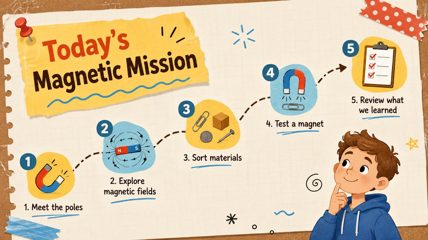 Magnetic Forces Doodle Lesson Deck presentation template, slide 13