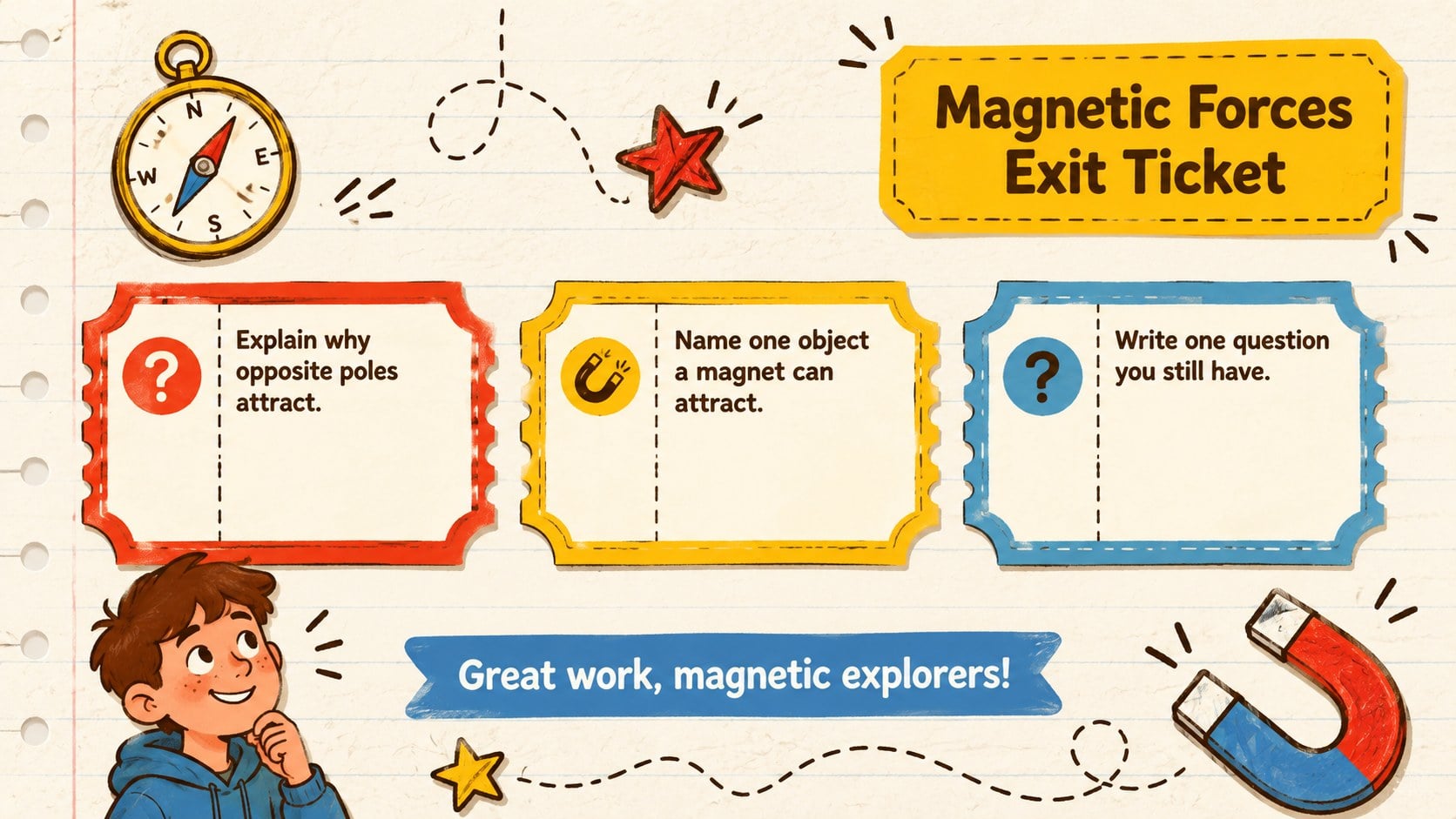 Magnetic Forces Doodle Lesson Deck presentation template, slide 15