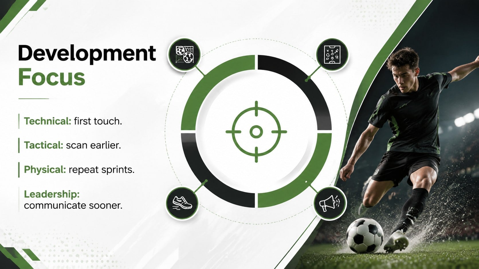 Modelo de apresentação Estratégia para dia de jogo no futebol, slide 10