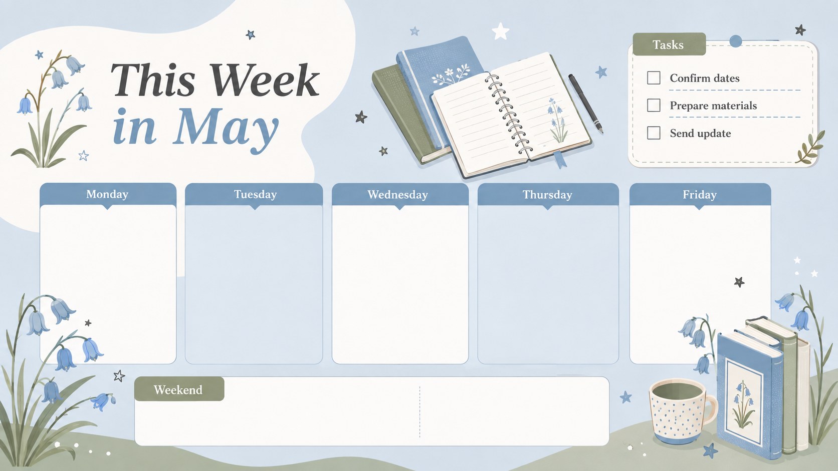 May Schedule Organizer: Pastel Spring Calendar Slides presentation template, slide 3