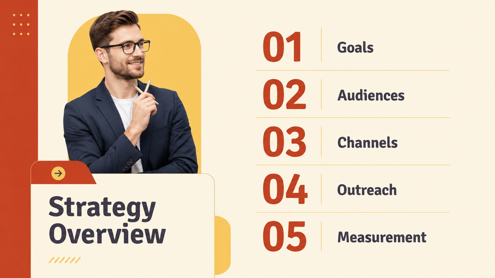 Media Relations Strategy Deck presentation template, slide 13