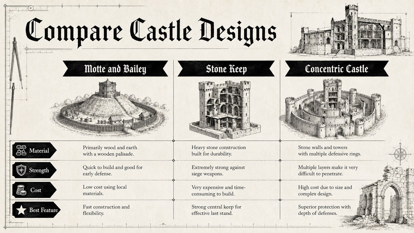 Modelo de apresentação Castelos na Idade Média, slide 11