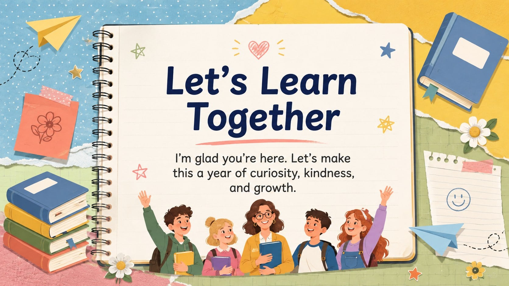 Meet Your Teacher Scrapbook Deck presentation template, slide 16
