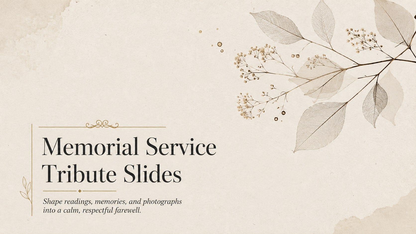 Memorial Service Tribute Slides presentation template, slide 1