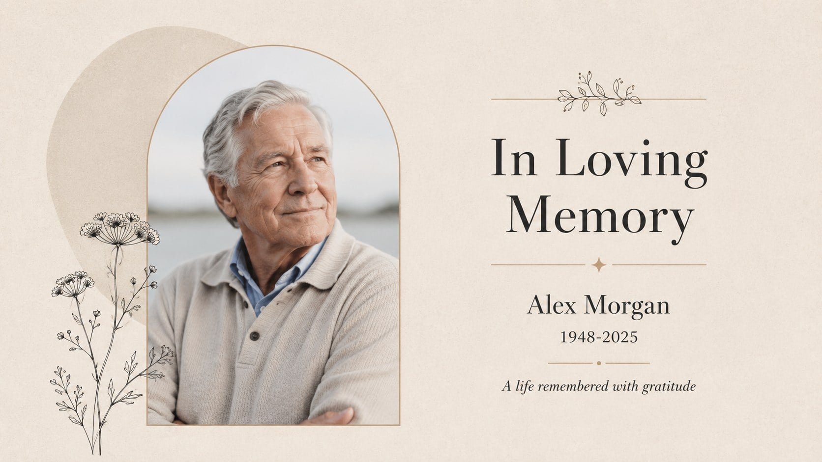 Memorial Service Tribute Slides presentation template, slide 4