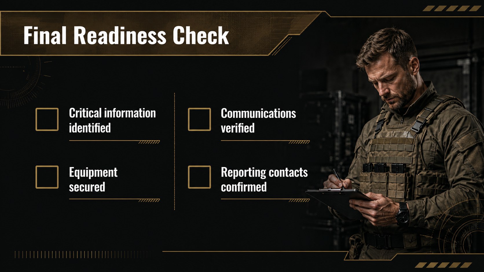 Modelo de apresentação Briefing Militar de OPSEC, slide 14