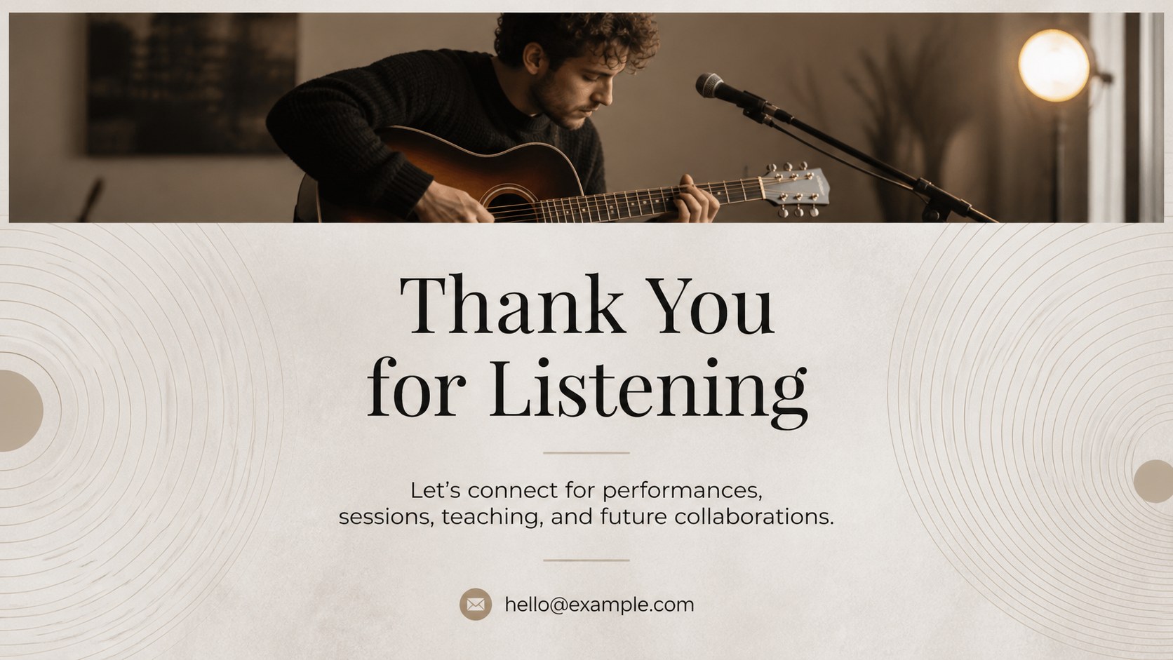 Minimalist Music Career Portfolio Deck presentation template, slide 15