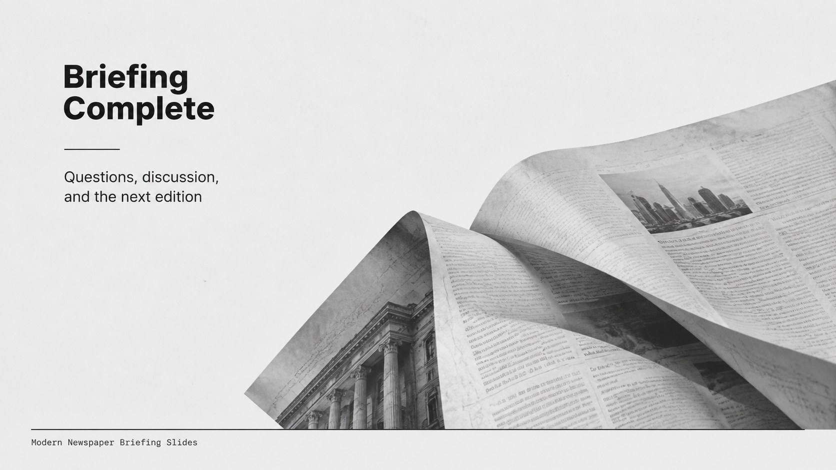 Modelo de apresentação Briefing em Estilo Jornal Moderno, slide 15