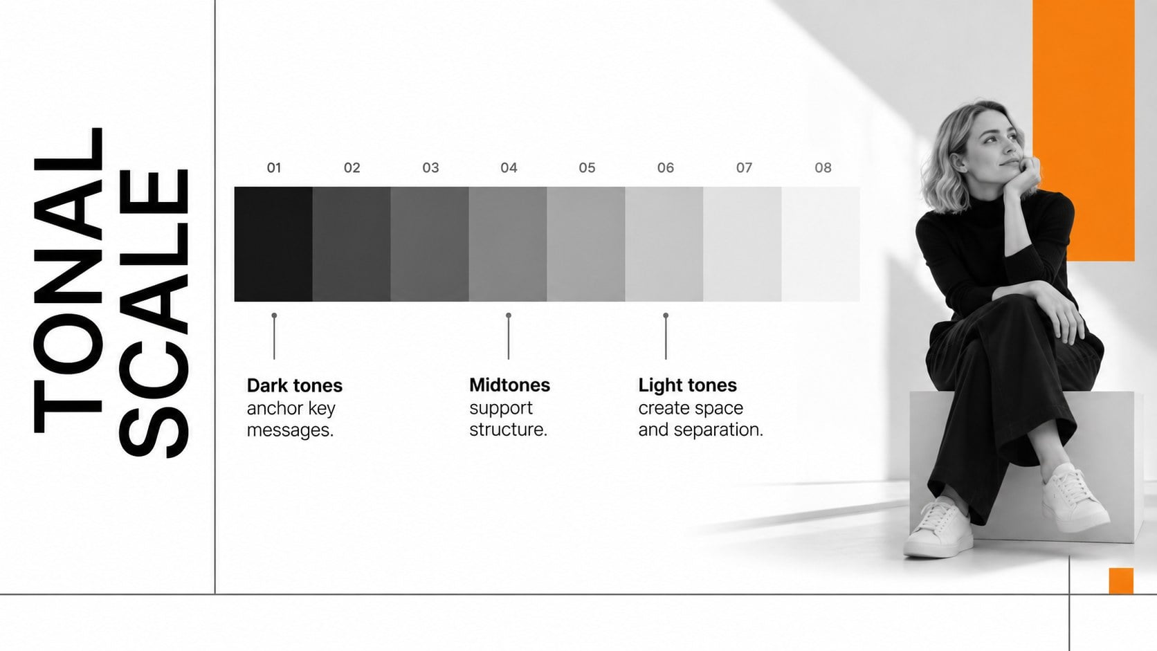 Modelo de apresentação Catálogo de Paletas de Cores em Tons de Cinza, slide 5