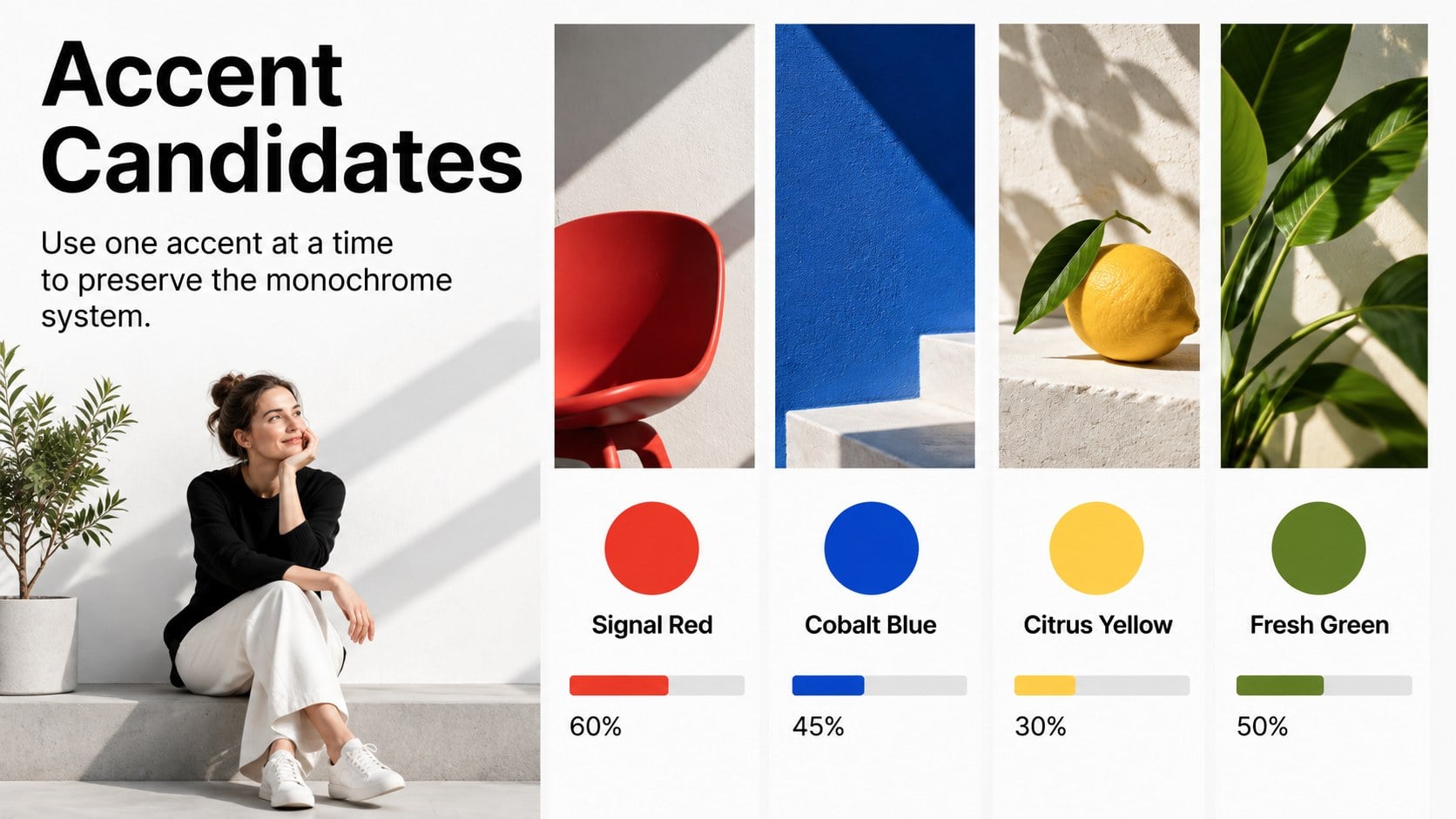 Modelo de apresentação Catálogo de Paletas de Cores em Tons de Cinza, slide 7