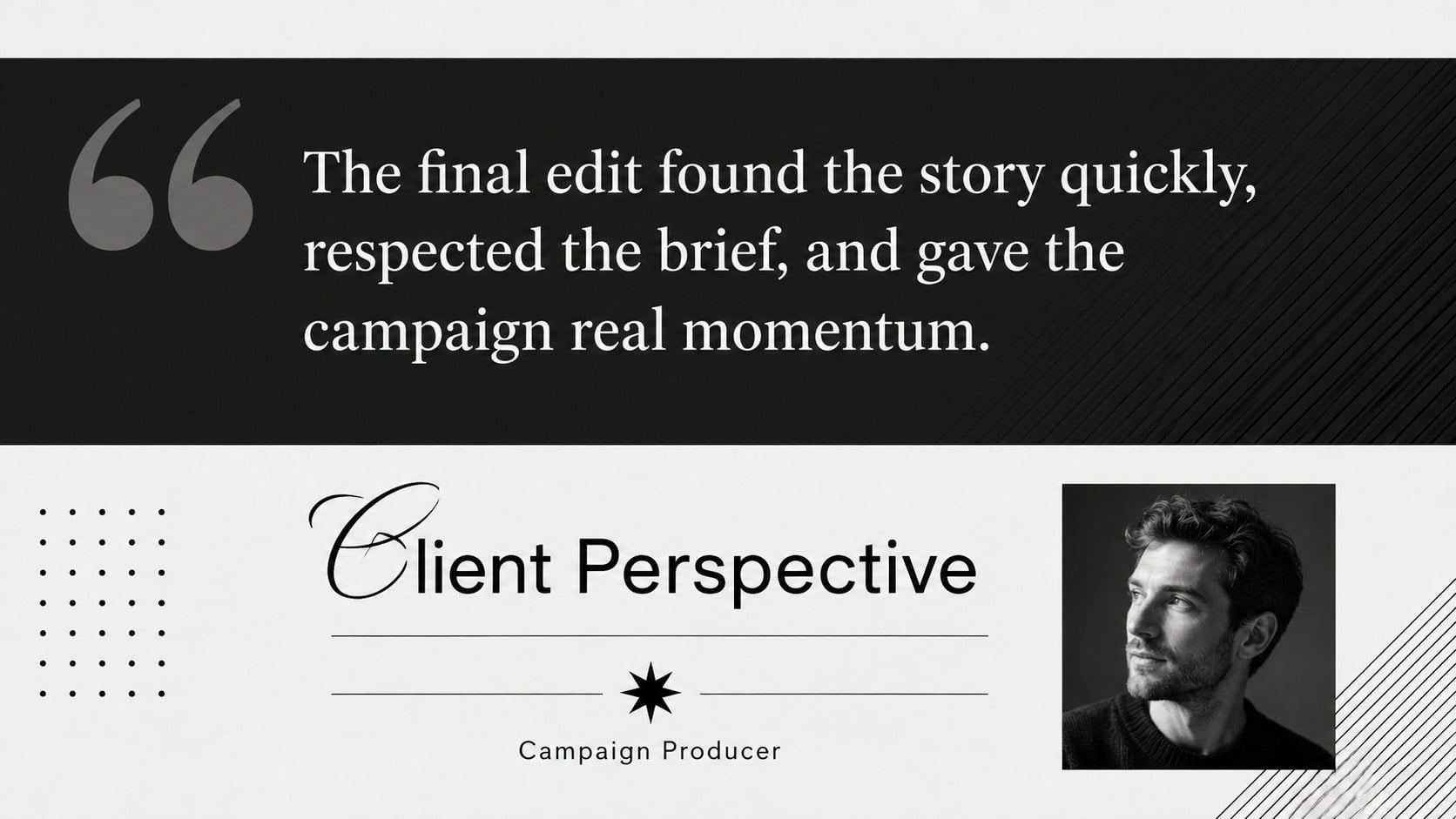 Monochrome Video Editor Showreel Deck presentation template, slide 12