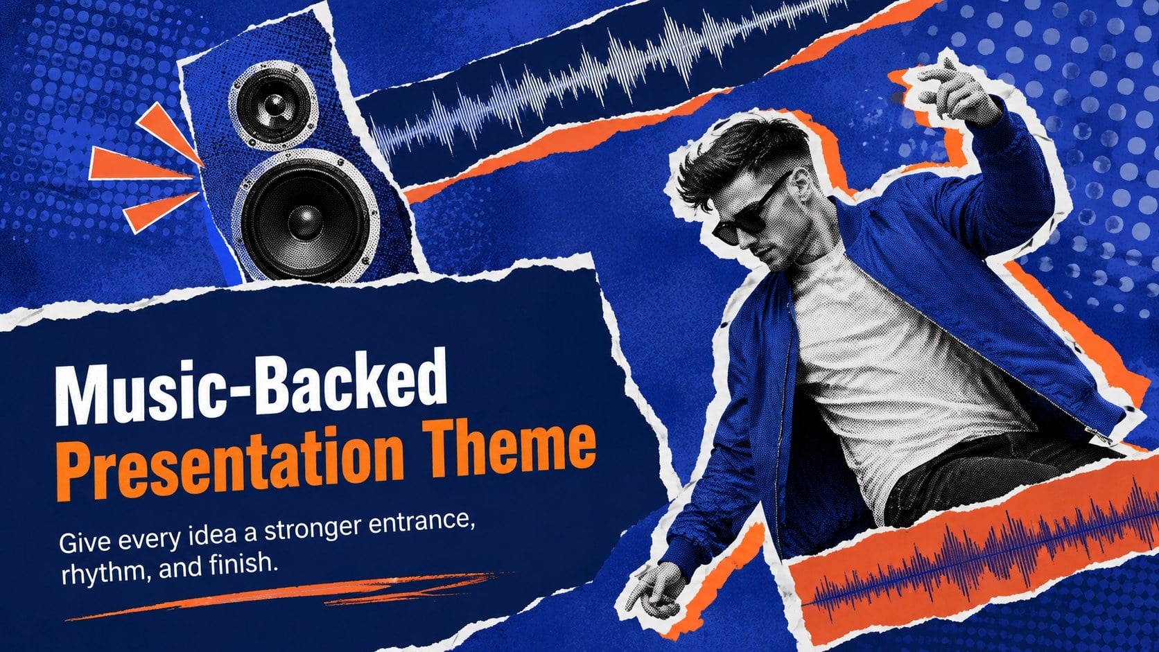 Music-Backed Presentation Theme presentation template, slide 1