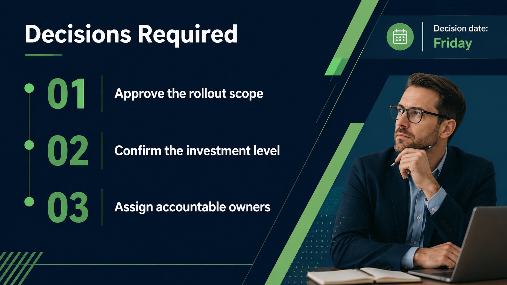 Navy Stripe Corporate Briefing Theme presentation template, slide 15