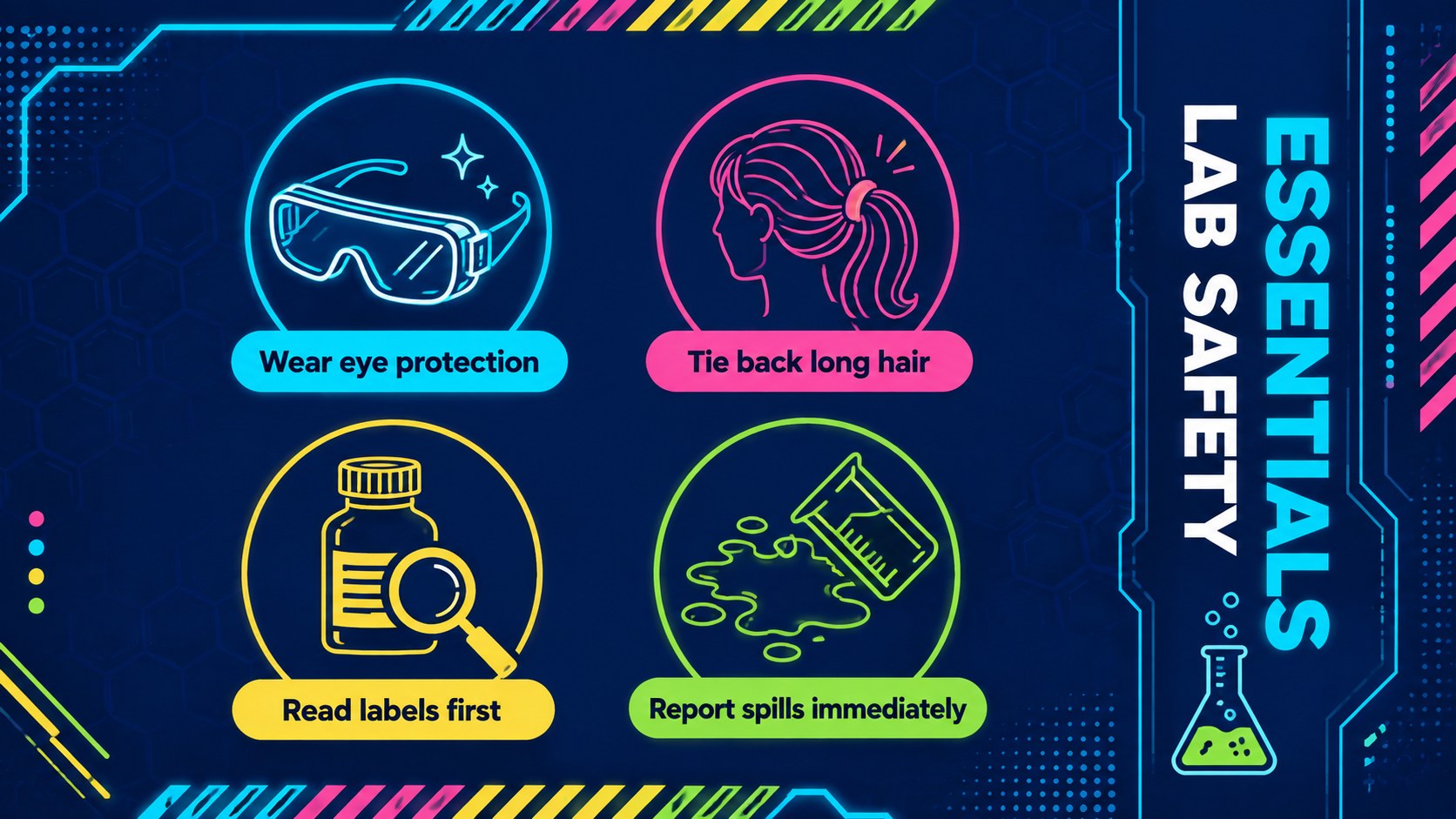Neon Chemistry Lab Lesson Deck for Grades 6-8 presentation template, slide 10
