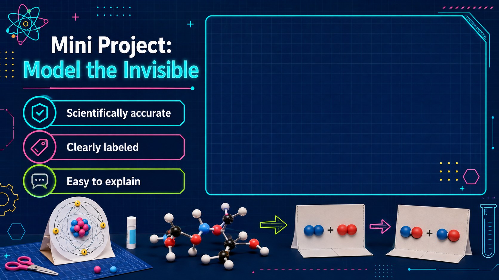 Neon Chemistry Lab Lesson Deck for Grades 6-8 presentation template, slide 15