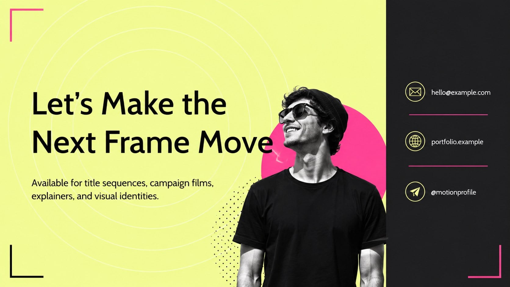 Neon Motion Design Portfolio presentation template, slide 12