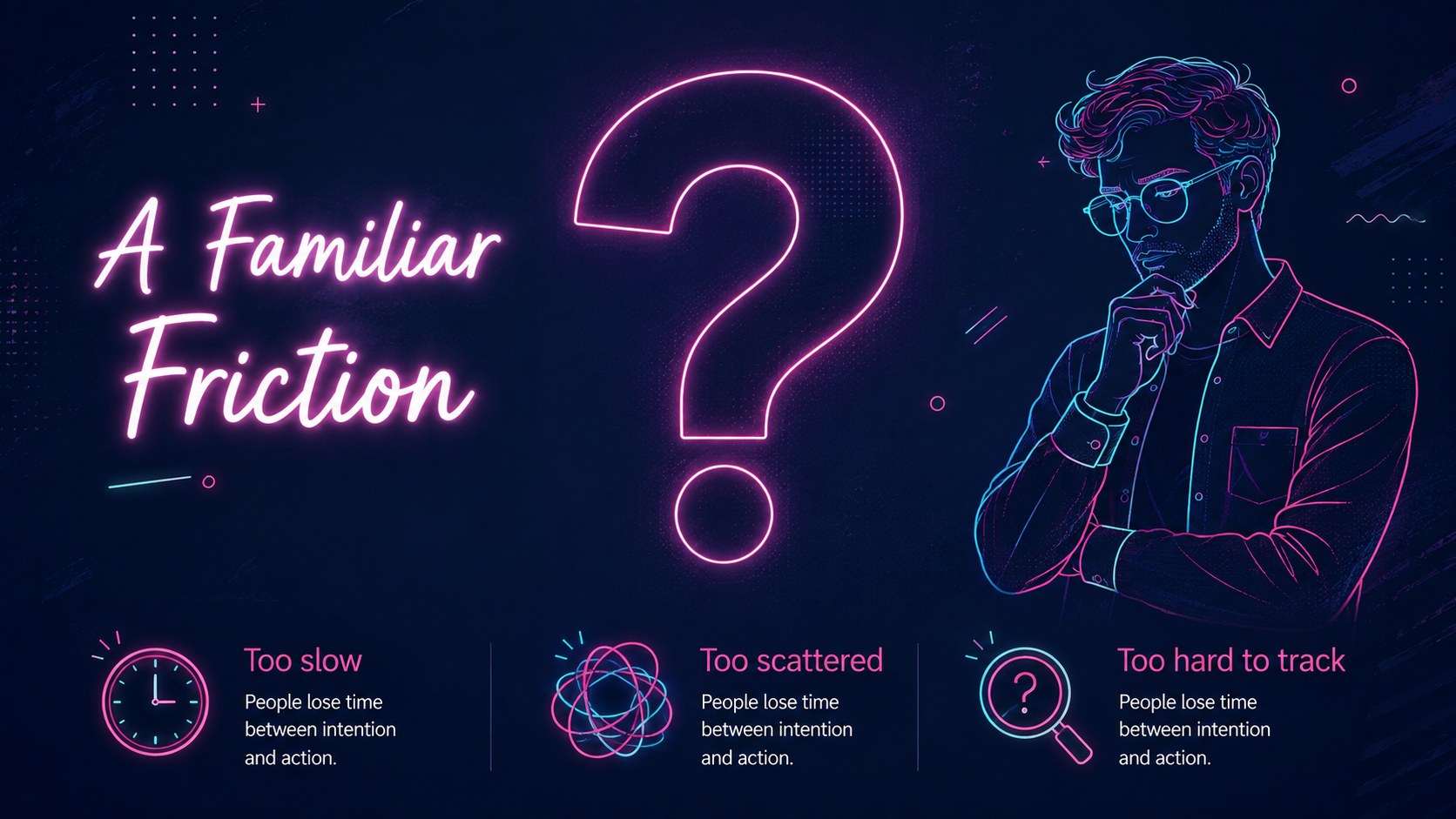 Modelo de apresentação Storyboard de Startup com Toque Neon, slide 3