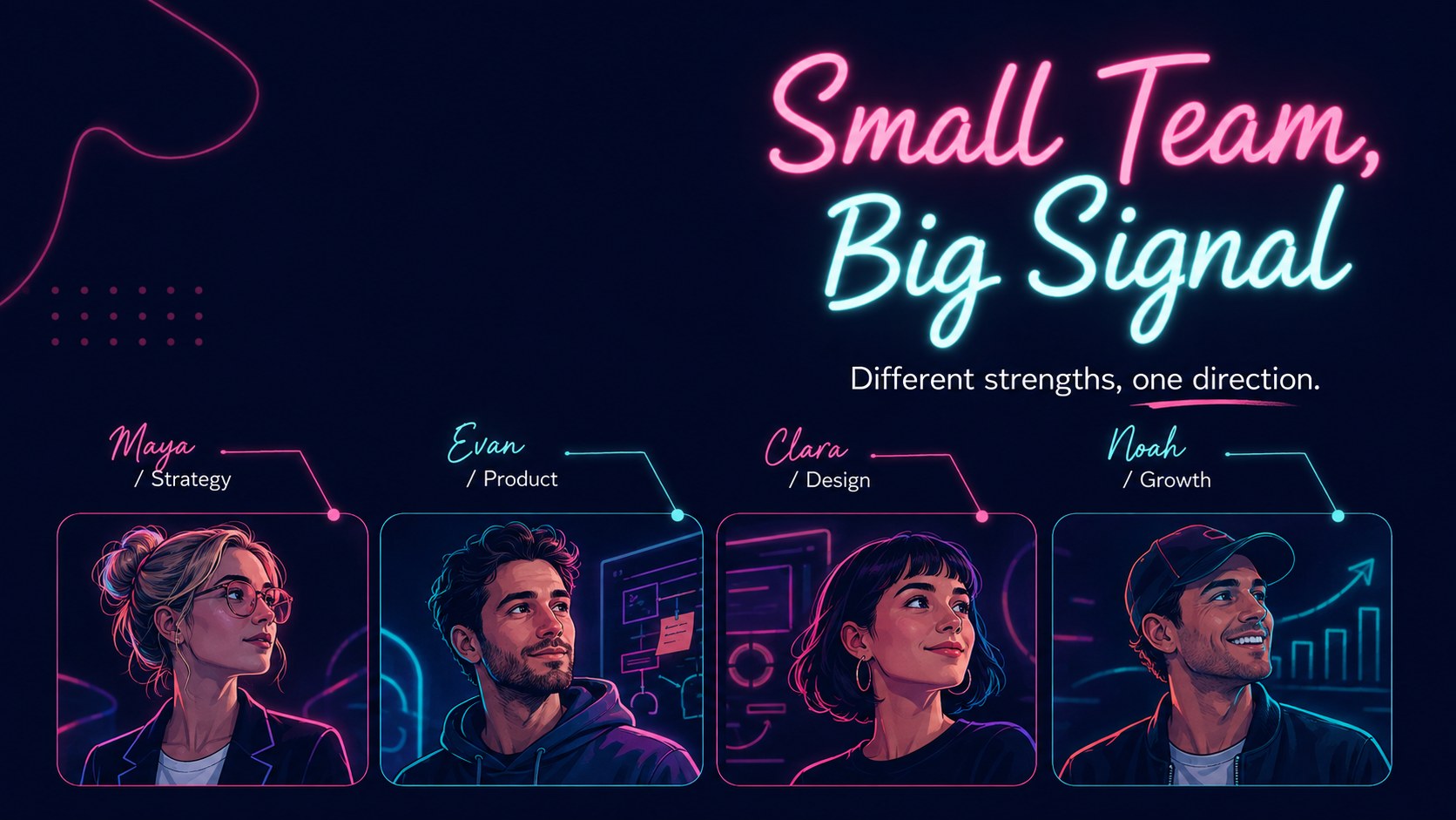 Modelo de apresentação Storyboard de Startup com Toque Neon, slide 11