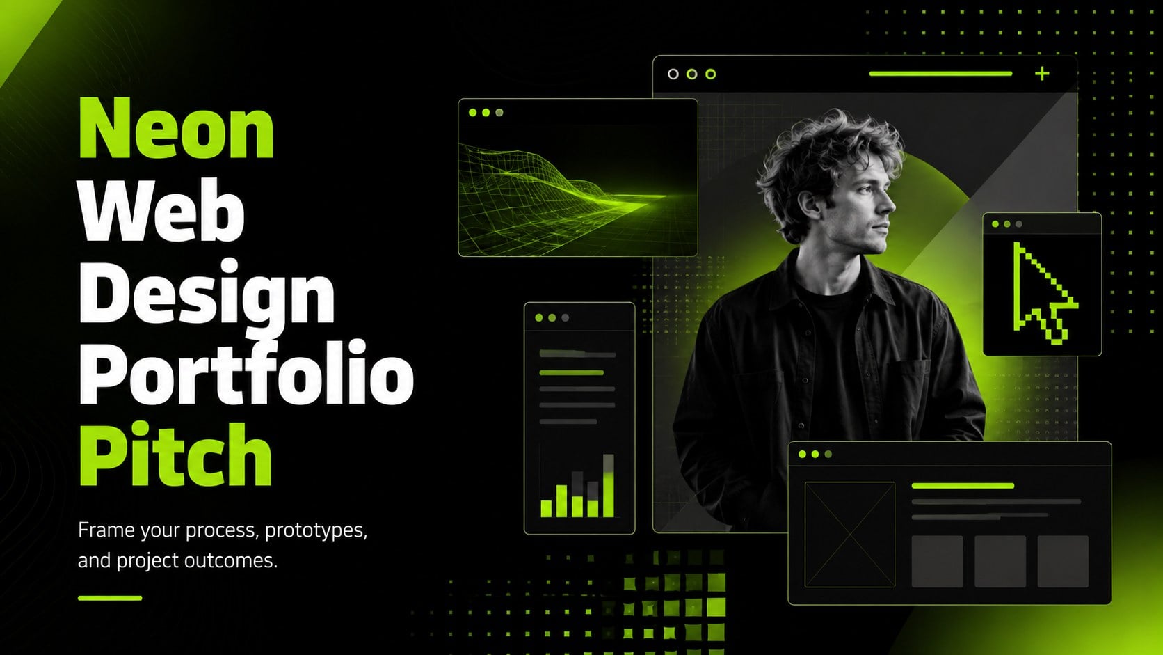 Neon Web Design Portfolio Pitch