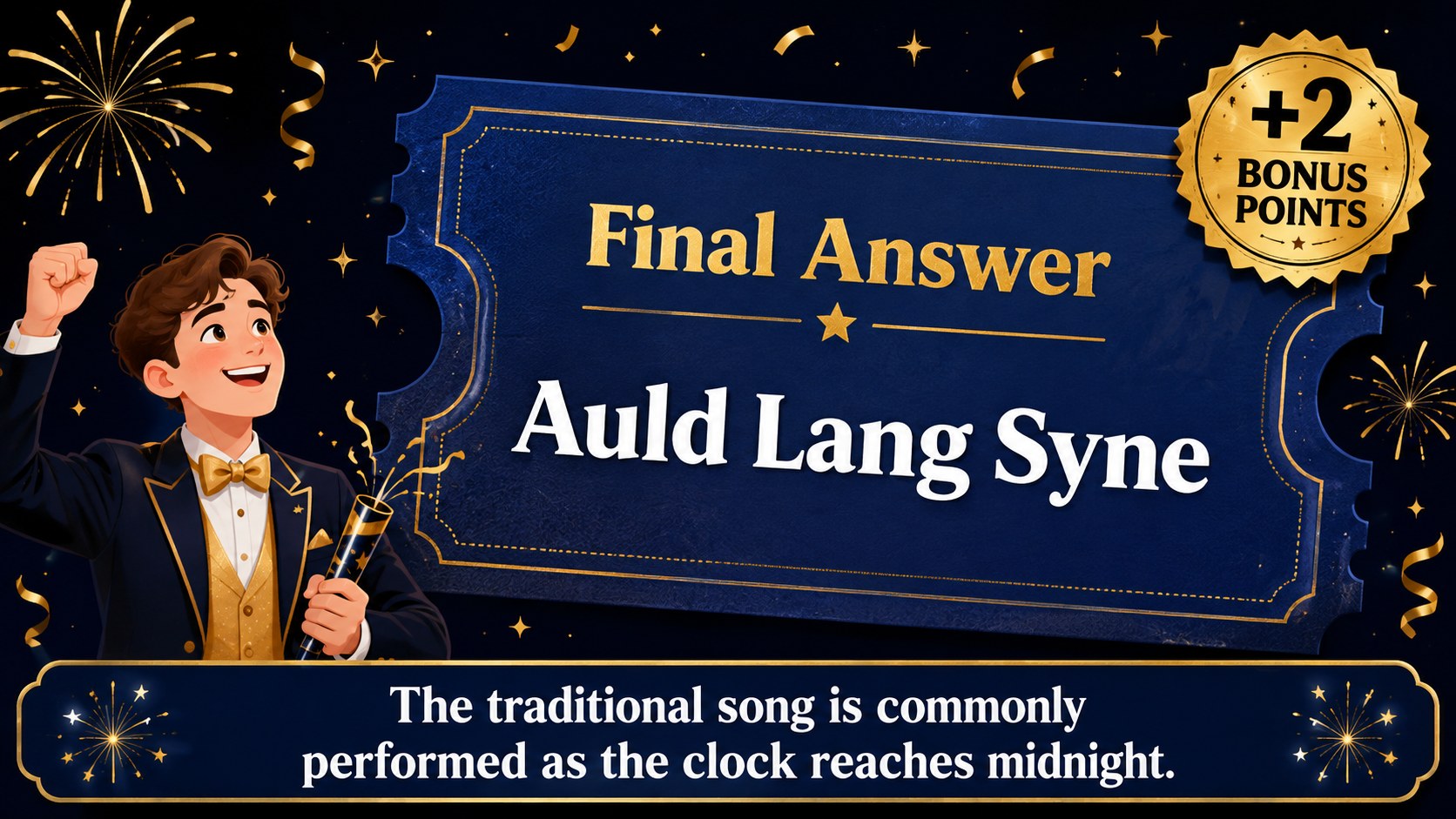 New Year's Eve Trivia Game Deck presentation template, slide 12