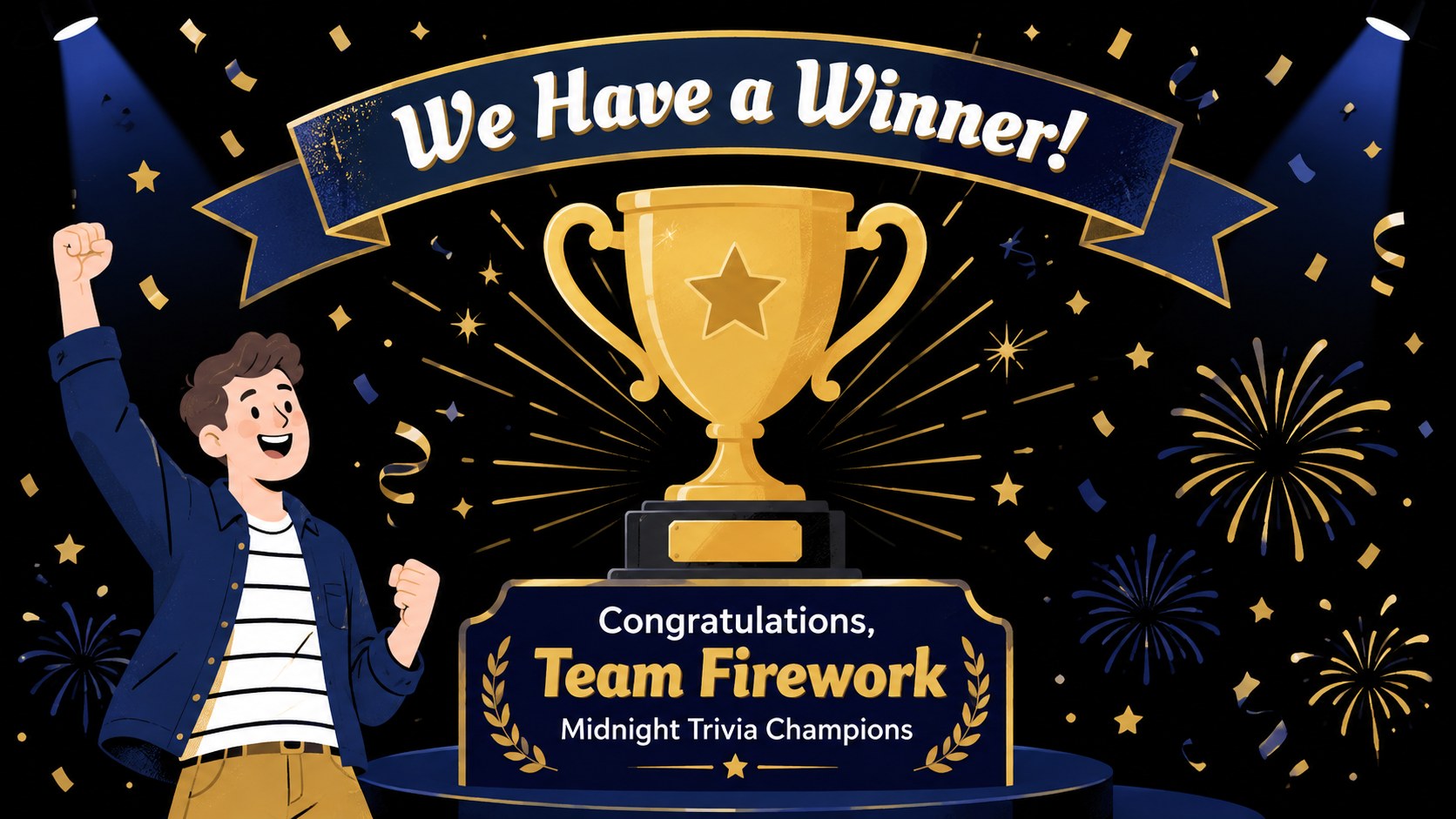 New Year's Eve Trivia Game Deck presentation template, slide 14