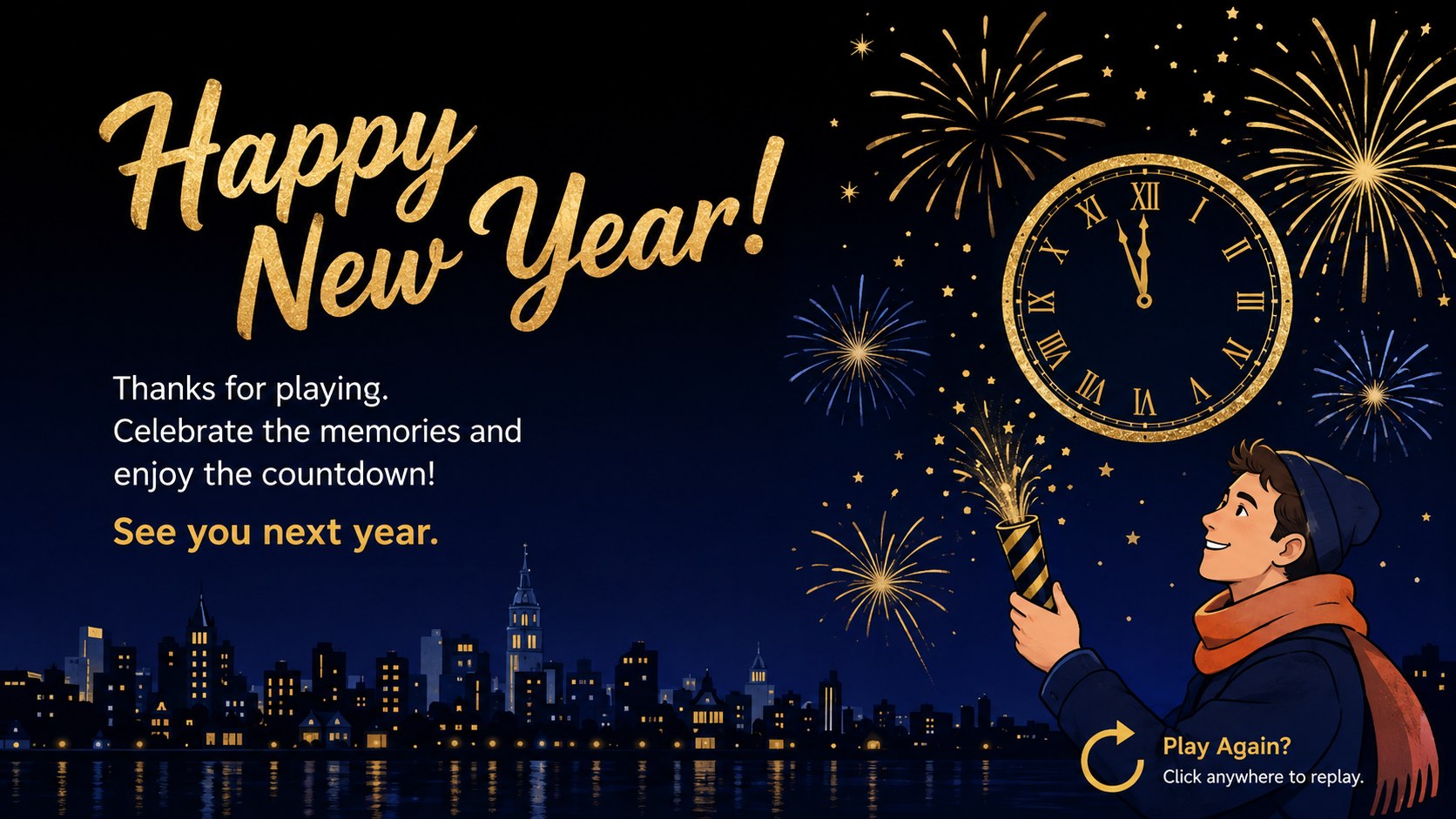 New Year's Eve Trivia Game Deck presentation template, slide 15