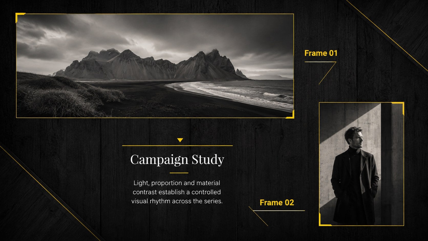 Noir Timber Editorial Deck presentation template, slide 10