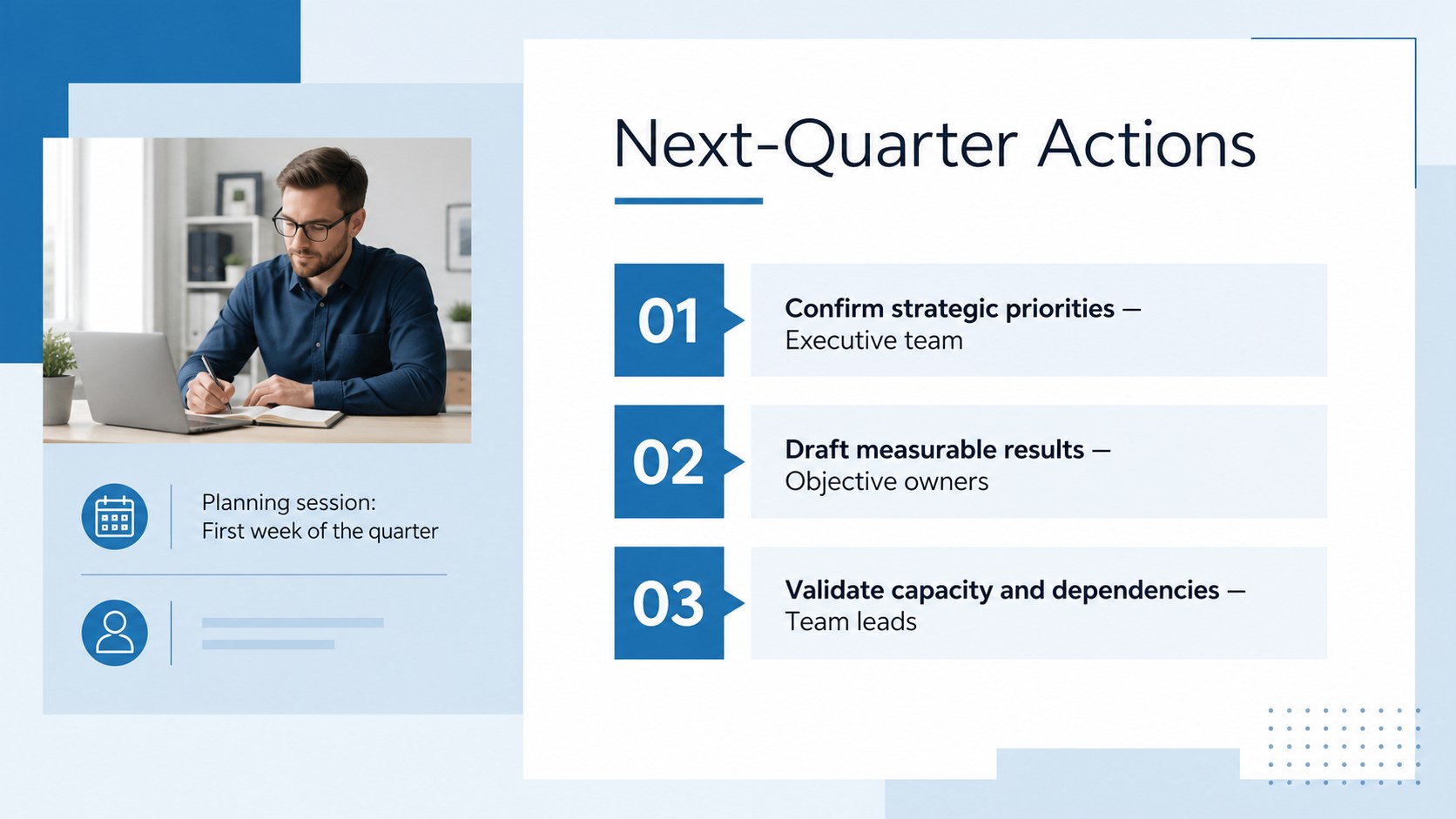 Modelo de apresentação Roadmap de Objetivos e Resultados-Chave, slide 14